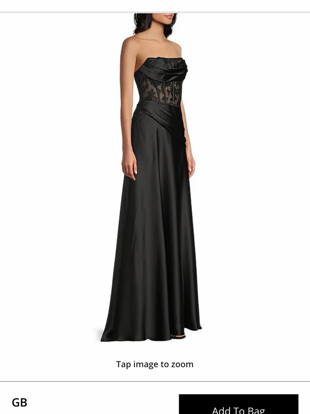 Women’s Strapless Black Lace Dress